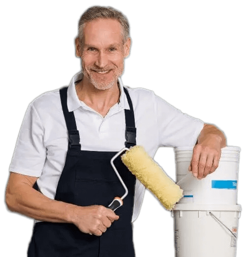 Professional painter with roller